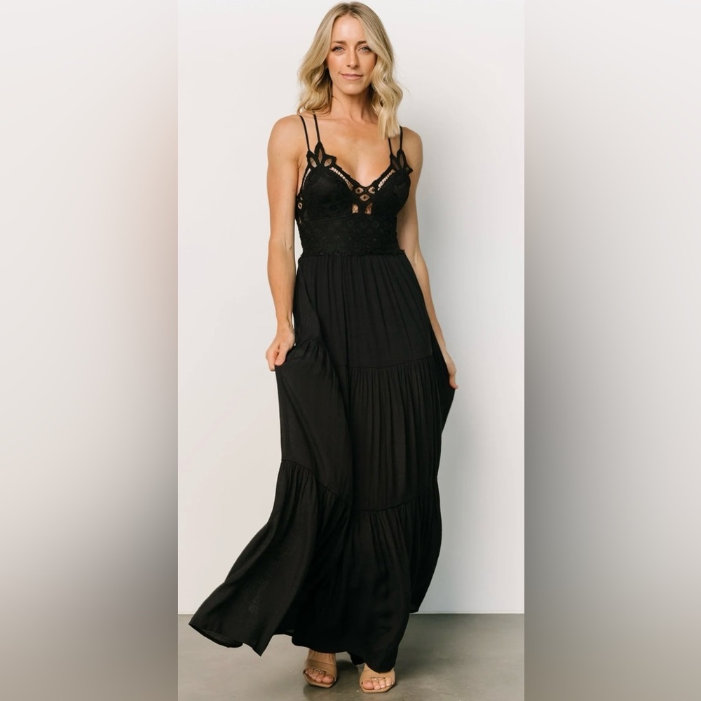 Baltic Born Summerlin Lace Top Maxi Dress | Black